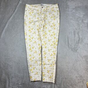 Judy Blue Jeans Women 15/32 (Fits 32x26) Skinny Fit Floral Print Stretch Cream‎